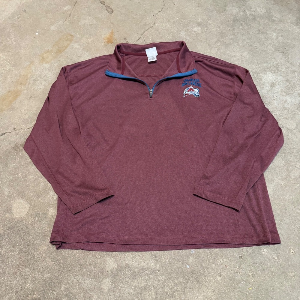 NHL Colorado Avalanche Pullover Men XL Burgundy 1/4 Zip Long Sleeve Shirt